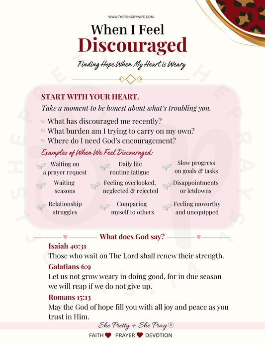 When I feel discouraged | Bible Study Printable