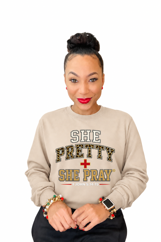 PREORDER October 1-9: Sand She Pretty + She Pray®️ Kingdom Collegiate Sweatshirt *Estimated Shipping: Late October