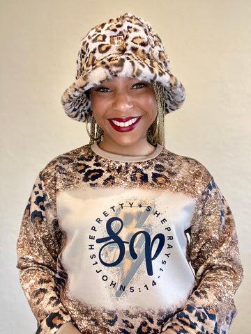 Leopard Sublimated She Pretty + She Pray Sweatshirt