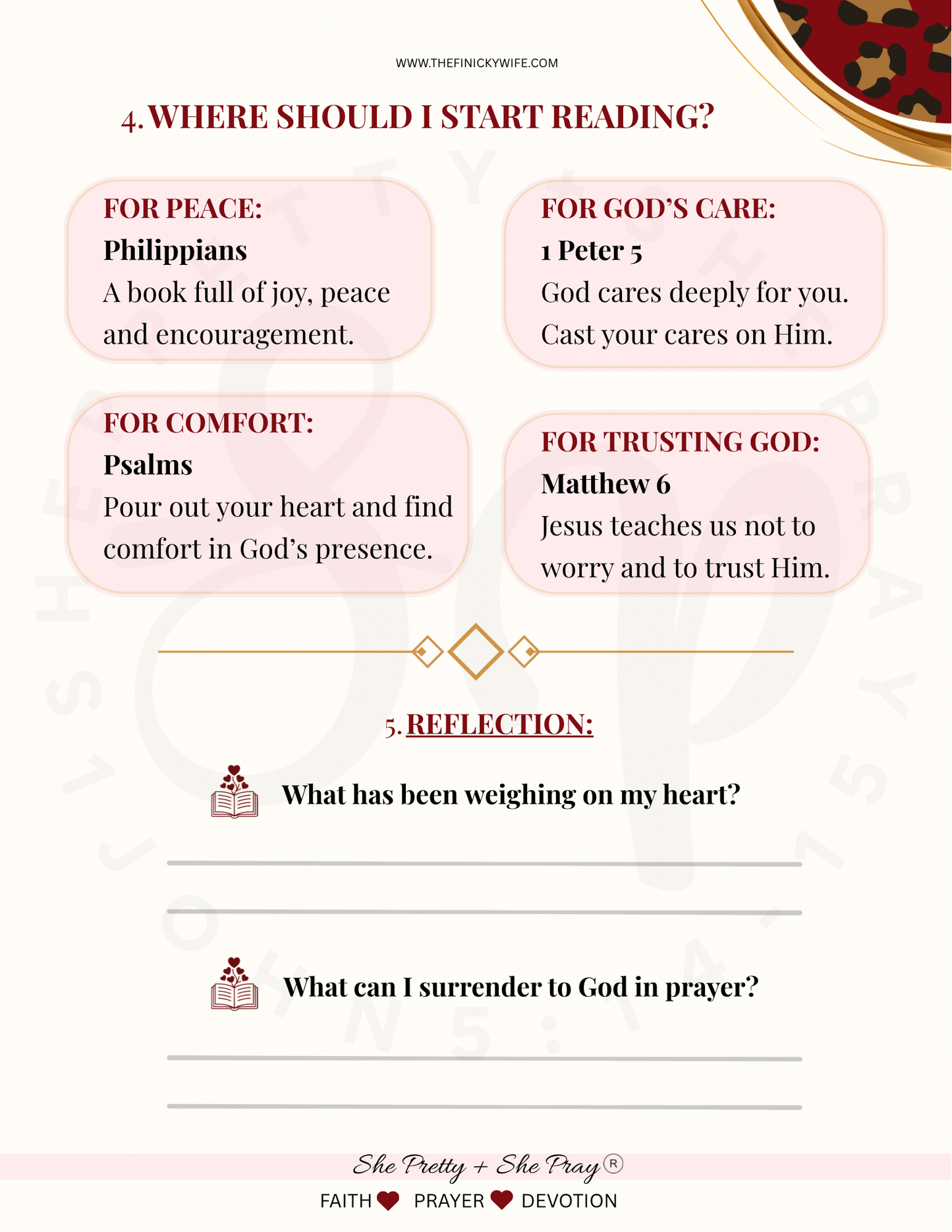 When I Feel Anxious | Bible Study Printable