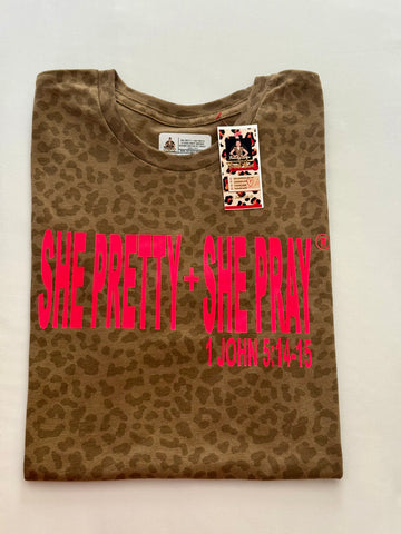 🐆♥️She Pretty + She Pray Leopard T-shirt