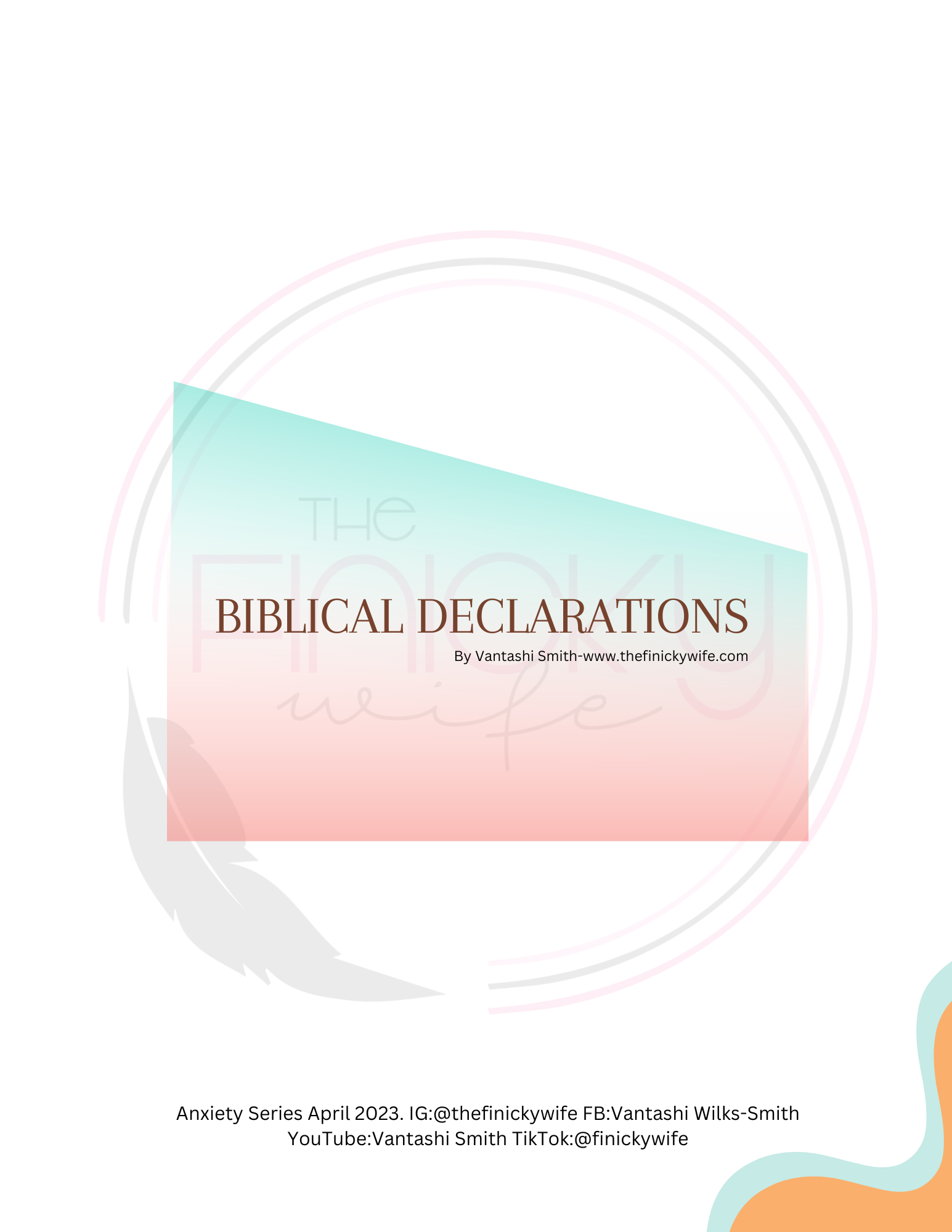 FREE Download-Biblical Declarations to say over yourself DAILY