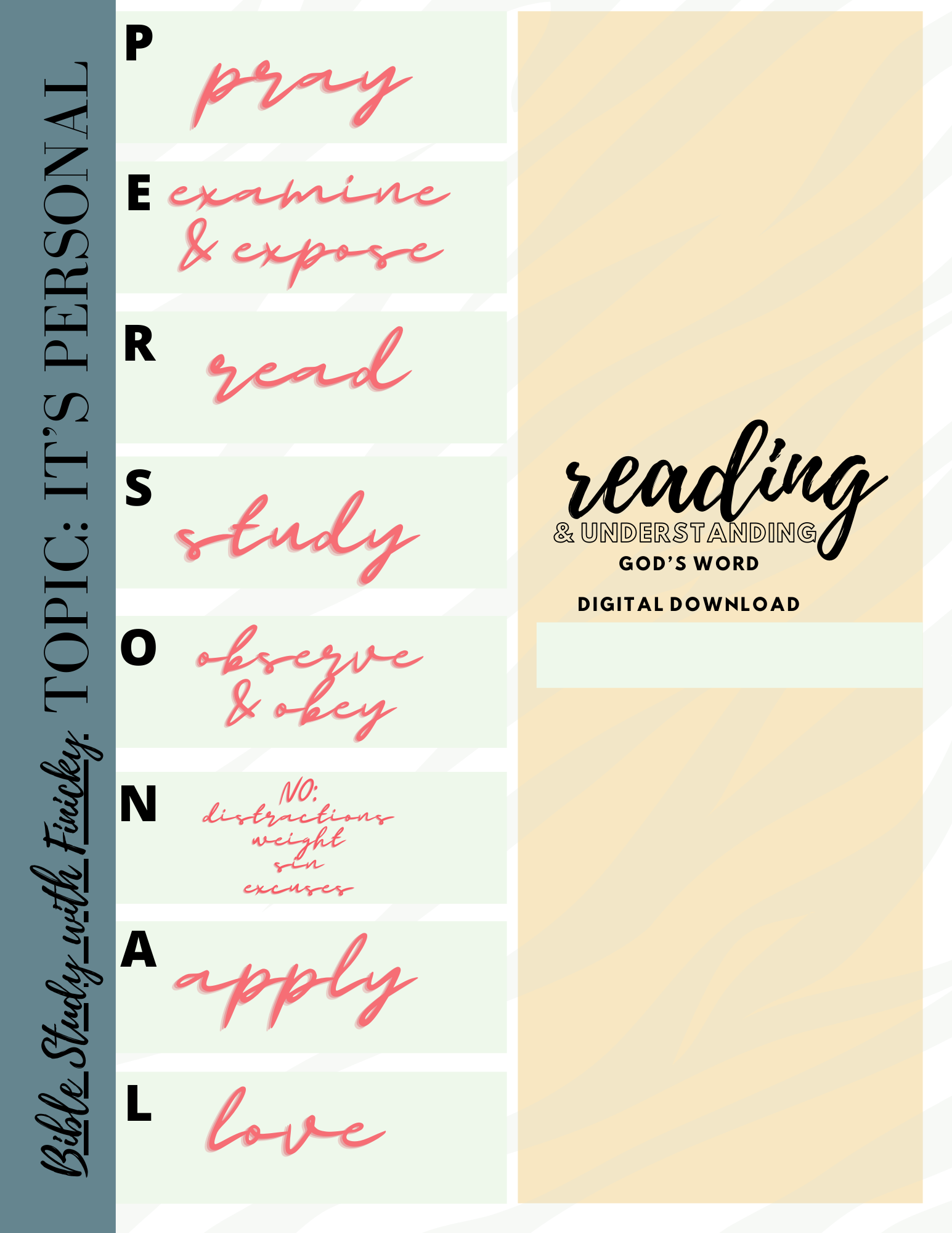 Reading & Understanding God's Word: Series, "It's PERSONAL" *DIGITAL DOWNLOAD