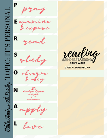 Reading & Understanding God's Word: Series, "It's PERSONAL" *DIGITAL DOWNLOAD