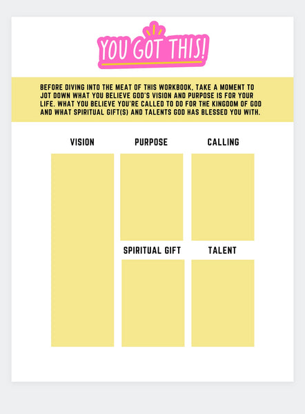 Execute The Vision Workbook *DIGITAL DOWNLOAD VERSION 26pages* HARD COPY AVAILABLE