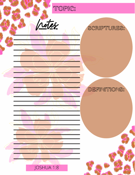 🌺Floral&Leopard Bible Study with Finicky Notebook