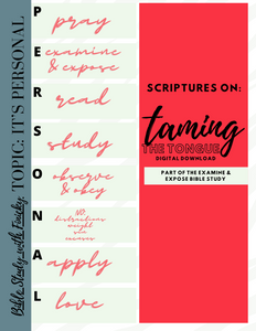 Scriptures on Taming The Tongue: Series, "It's Personal" (DIGITAL DOWNLOAD)